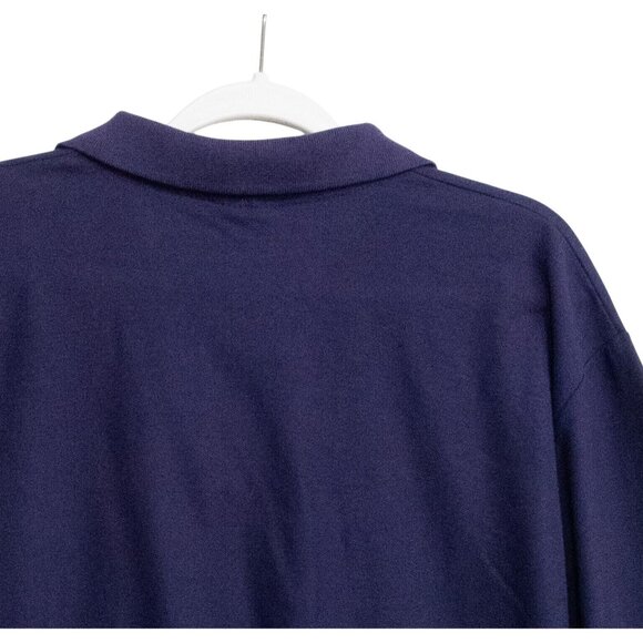 Mens Saddlebrook 2XL Navy Polo Shirt Short Sleeve Lightweight Soft Cotton Blend - Picture 6 of 6